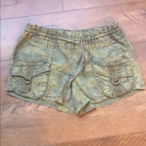 Free People draw string camo shorts